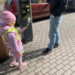 Dziewczynka wręcza kwiat 