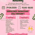 Plakat informacyjny, dotyczący festynu rodzinnego